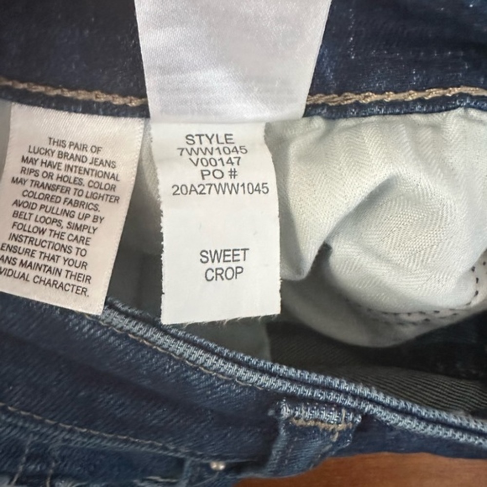 Lucky Brand Sweet crop stretch denim jeans ladies size‎ 8 29 ankle - Picture 4 of 9
